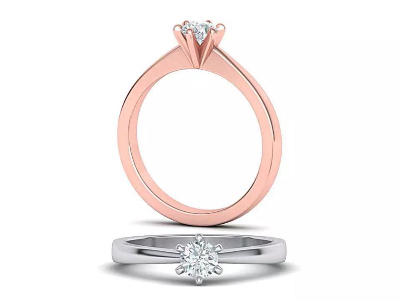 Six-Prong Petite Engagement ring 3dmodel
