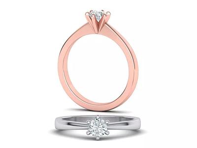 Six-Prong Petite Engagement ring 3dmodel