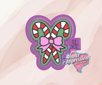 Candy Canes with Bow Freshie Mold