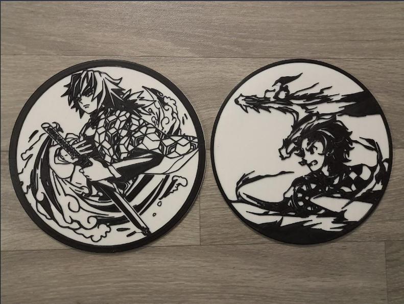 Kimetsu No Yaiba Giyuu and Tanjiro Hinokami Stencil