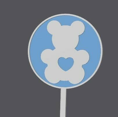 Baby Shower Cupcake Topper - teddy