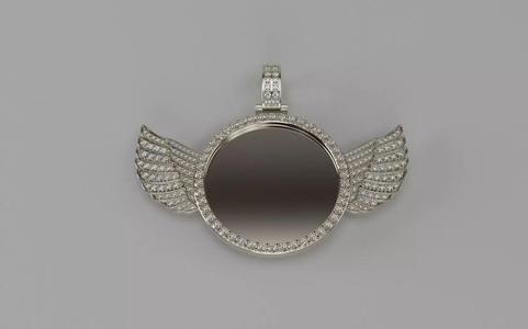 Winged Picture Pendant v2 - 35mm