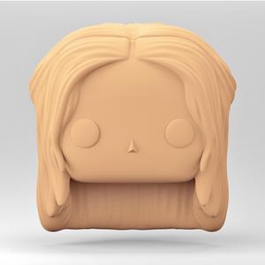 A female head in a POP style. Half Up Half Down hair. WH_2-5