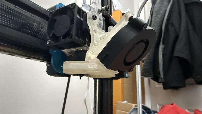 Artillery Sidewinder X1 BMG-Wind extruder 5015 blower fan duct with option for probe