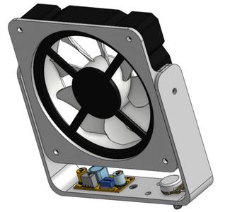 120mm PC Fan Swivel Mount with USB-to-12V Boost Converter