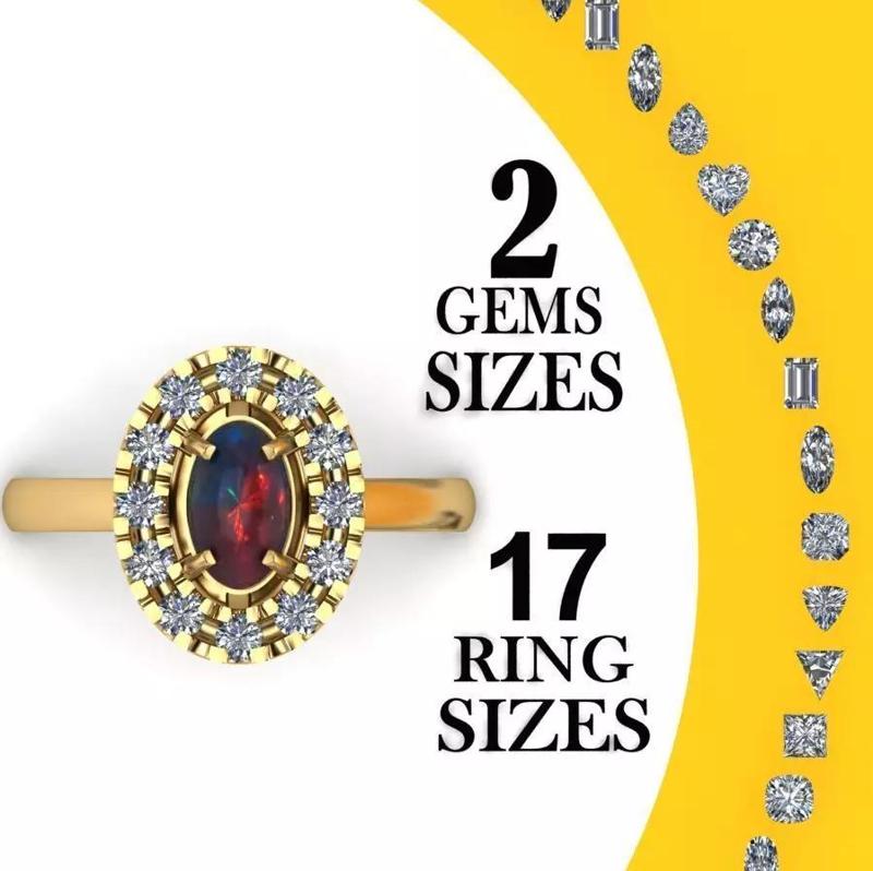 Ring with Opal 3D print model