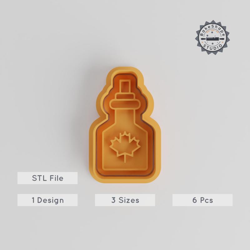Perfume Shape Cutter & Stamp Set, 6 Pieces, Cookie & Fondant Design, Fragrant Mist, 3 Sizes S/M/L STL File