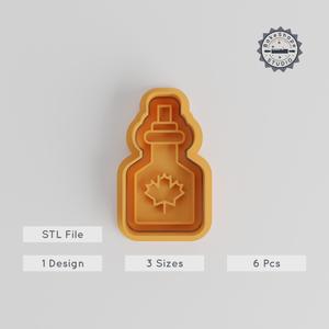 Perfume Shape Cutter & Stamp Set, 6 Pieces, Cookie & Fondant Design, Fragrant Mist, 3 Sizes S/M/L STL File