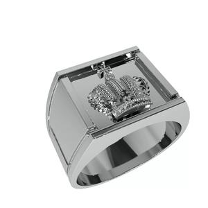 Men signet ring with crown
