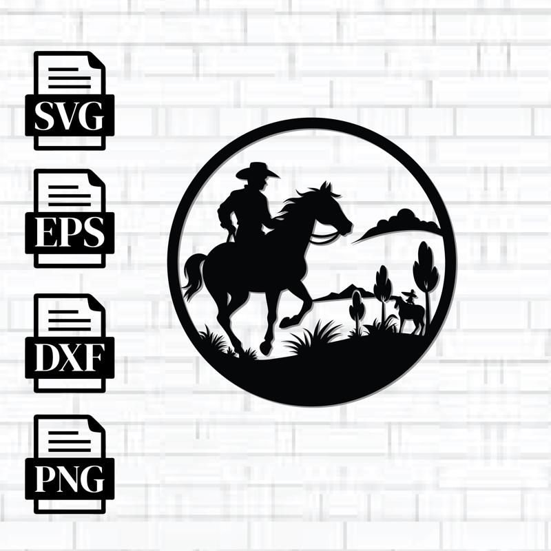 Cowboy Metal Wall Art Laser Cut Files