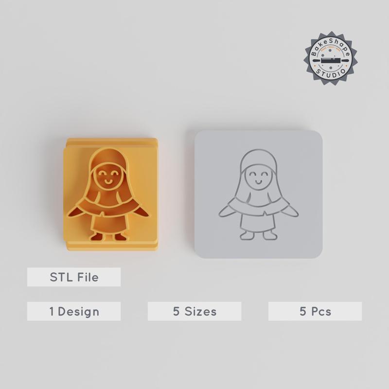 Nun Stamp Tile Set, 5 Motif Sizes, Perfect for Clay, Cookies & Fondant, Halloween Horror Theme