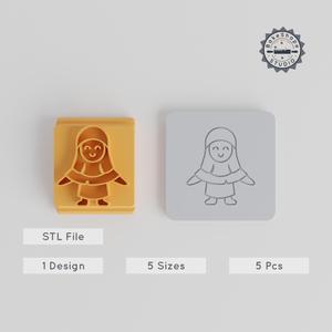 Nun Stamp Tile Set, 5 Motif Sizes, Perfect for Clay, Cookies & Fondant, Halloween Horror Theme