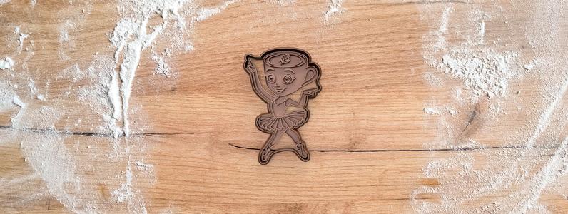 Ballerina Cappuccina cookie cutter from Brainrot Italian