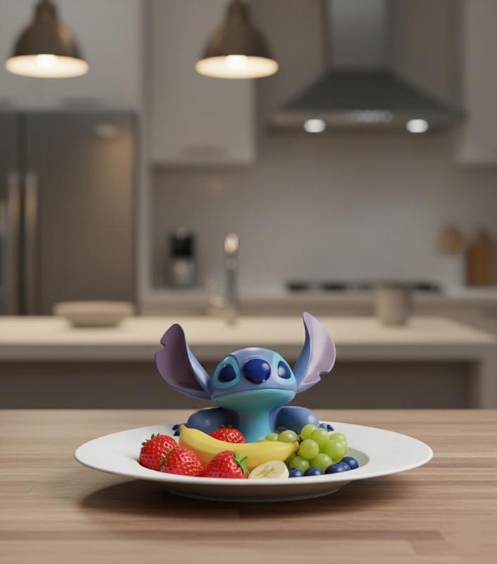 Stitch integrated into a dish