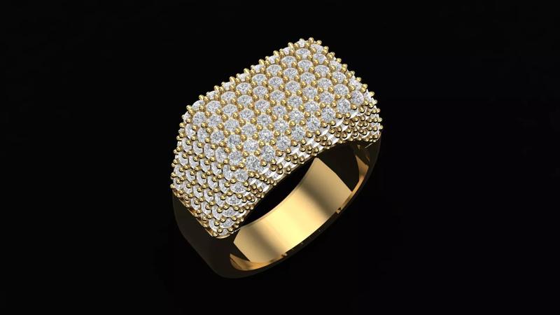 Ring Square signet puffed