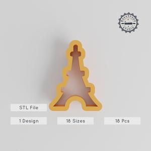 Eiffel Tower Shape Cutter Set, 18 Sizes for Cookies, Fondant & Clay, Parisian Landmark, French Icon Design