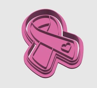 COOKIE CUTTER PINK OCTOBER RIBBON + EMBOSSER