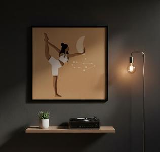 Yoga Pose & Zodiac Constellation 3D Wall Art 3D Model Description