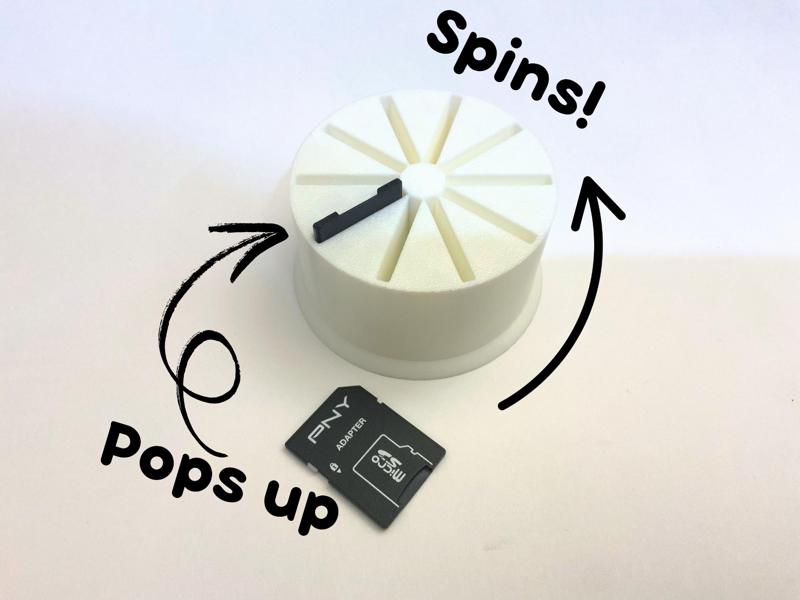 Spinning SD card and adapter holder - Fast & Easy