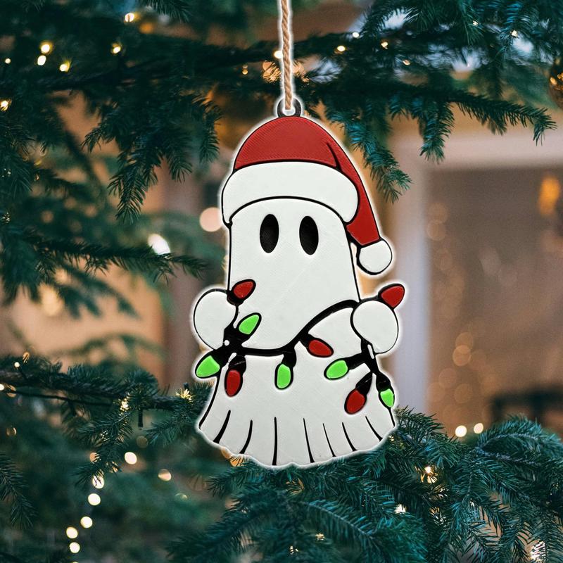 Christmas Ghost with Lights Ornament