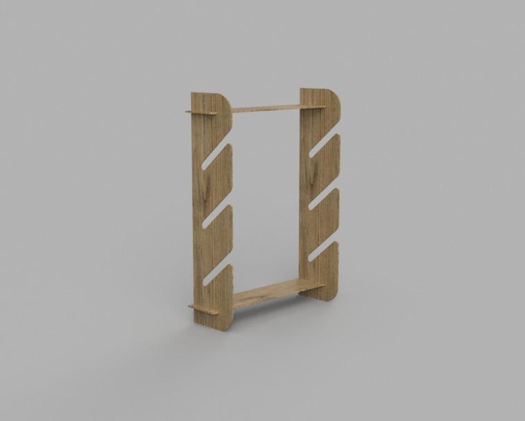 Skateboard rack display laser cut