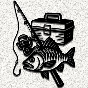 fish tackle fishing pole wall art home decor