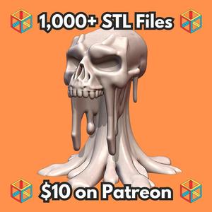 28mm DND Fantasy Giant Slime Goo Dripping Skull Figurine MineeForm FDM 3D Print STL File