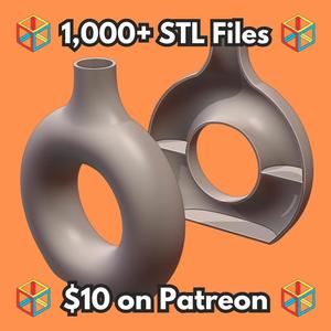 Donut Shaped Vase with Hidden Compartment for Valuables (Requires Pausing During Print) MineeForm FDM 3D Print STL File