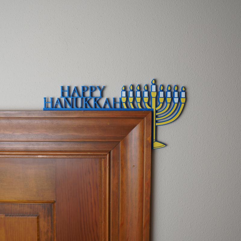 Happy Hanukkah Menorah Corner Decor