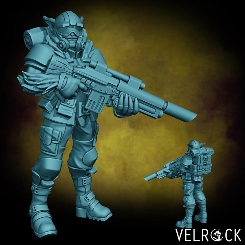 Female Catian Shock Trooper with Laser Gun 3 (PRESUPPORTED)