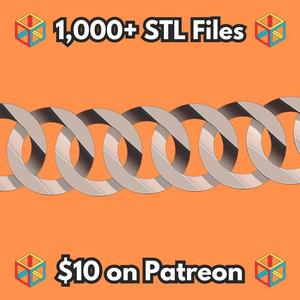 Gangster Style Chain Necklace with Circular Pattern Links MineeForm FDM 3D Print STL File