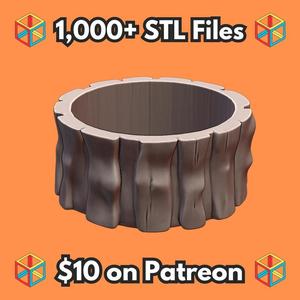 Cat and Dog Wooden Log Food Bowl for Natural Decor MineeForm FDM 3D Print STL File