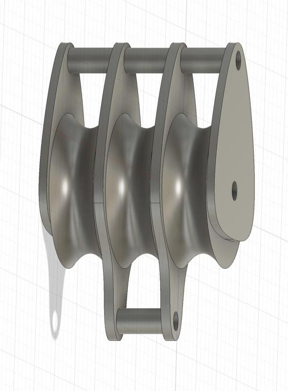 Triple Sheet Block with Becket for Sailing 48 mm Sheaves
