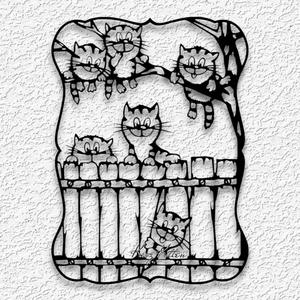 fence full of kittens wall art kitty cat home decor