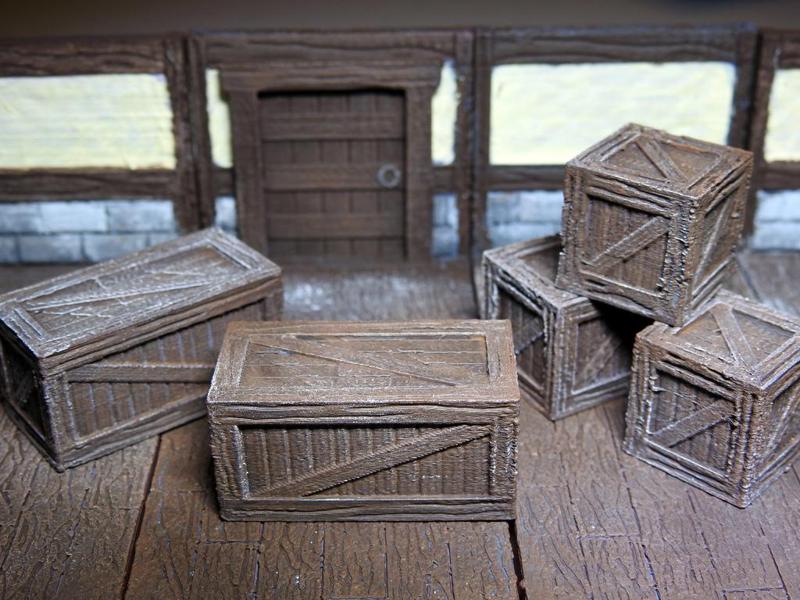 threednd wooden crates