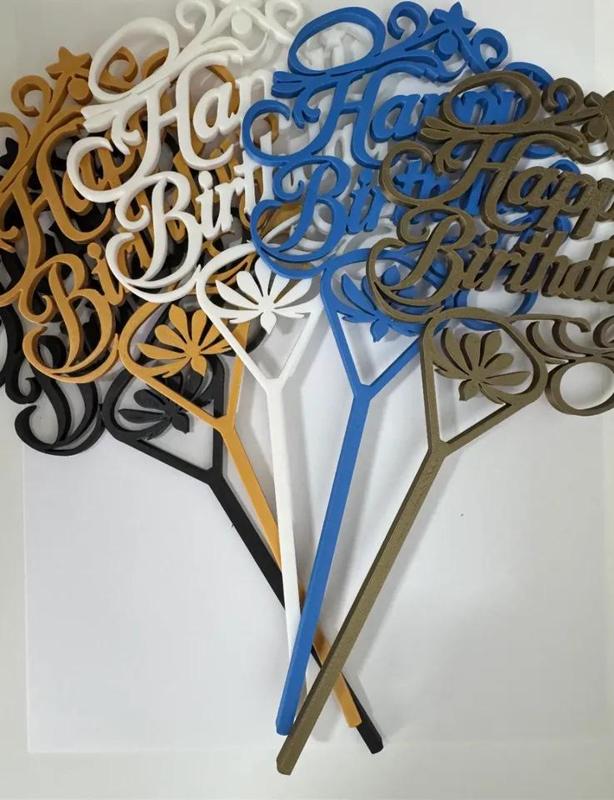 Happy Birthday Cake Topper (star design)   