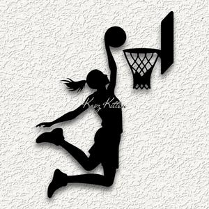 girl basketball sport hoop wall art home decor