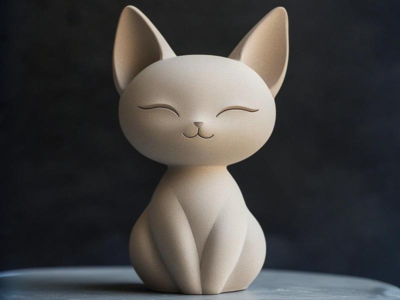 Peaceful Minimal Sitting Cat