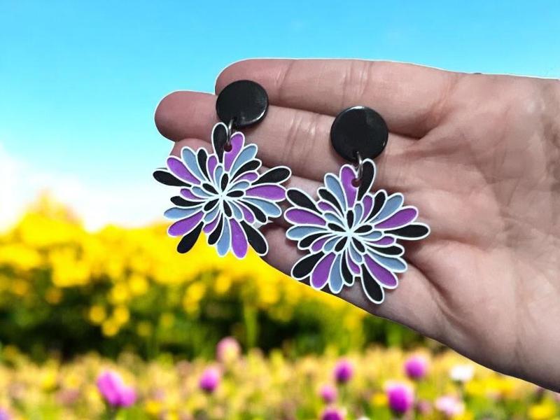 Flower earrings in various colors