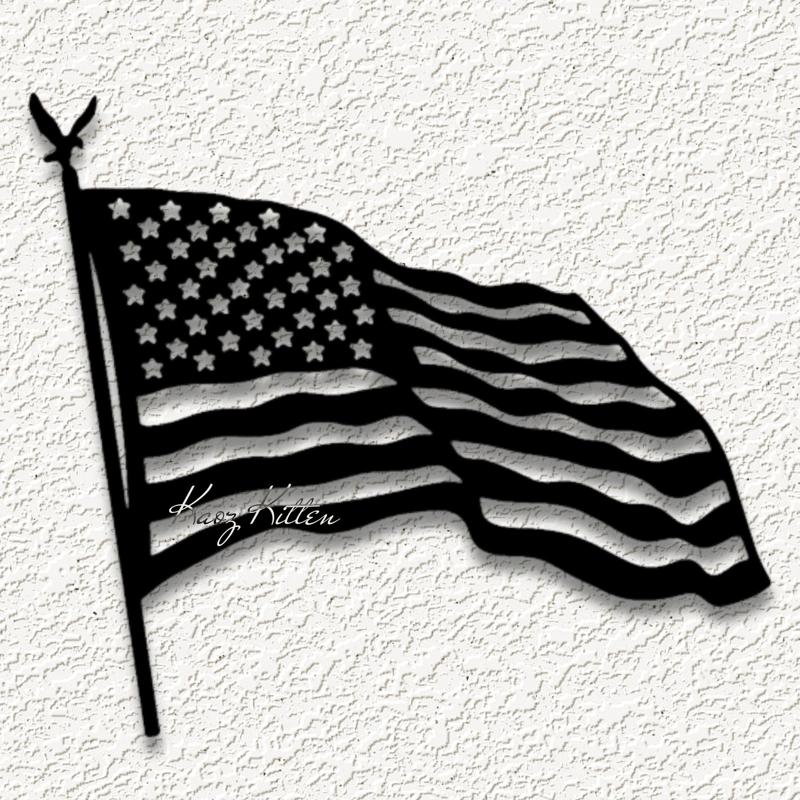 usa flag pole wall art home decor