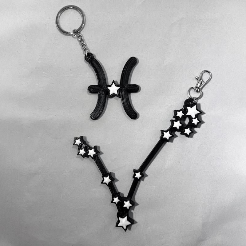 Pisces Constellation and Zodiac Symbol Keychain Bundle - 3D Printable STL Files - NO AMS - COMMERCIA