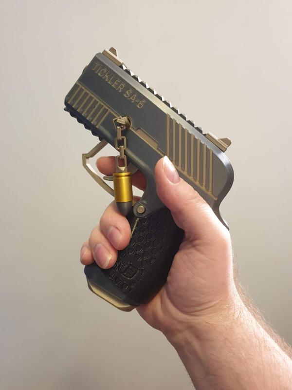 Tickler SA-6 — Fully 3D-printable semi-automatic airsoft pistol