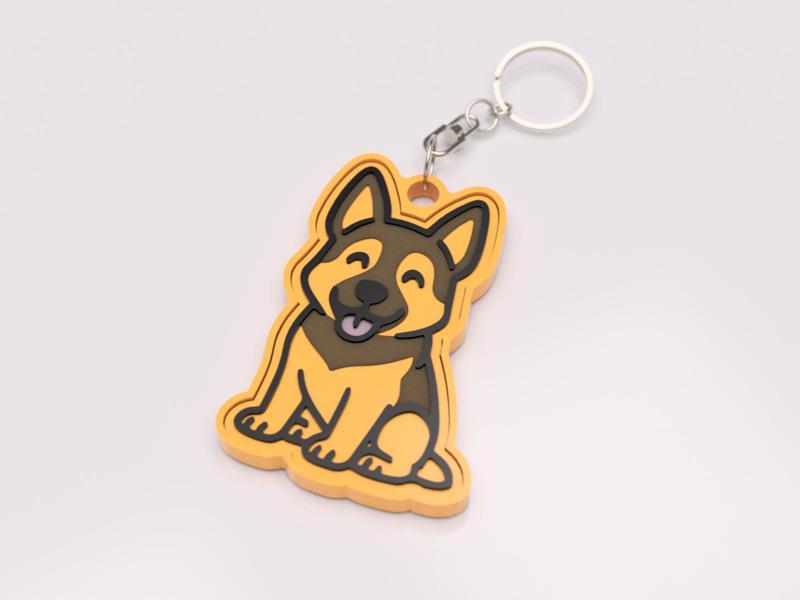 German Shepherd Keychain