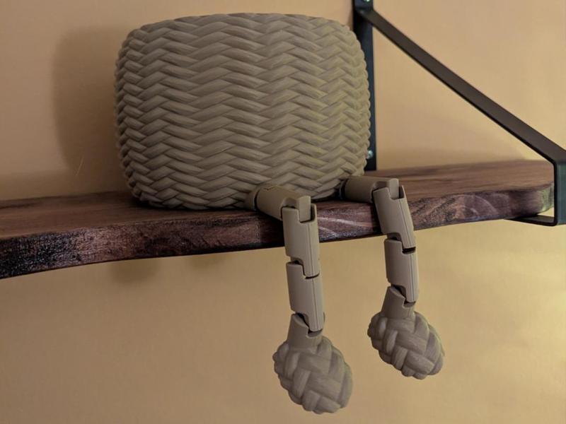 Woven vase with slippers