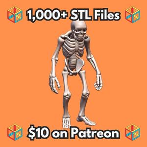 28mm DND Fantasy Mini Classic Undead Skeleton Figure MineeForm FDM 3D Print STL File