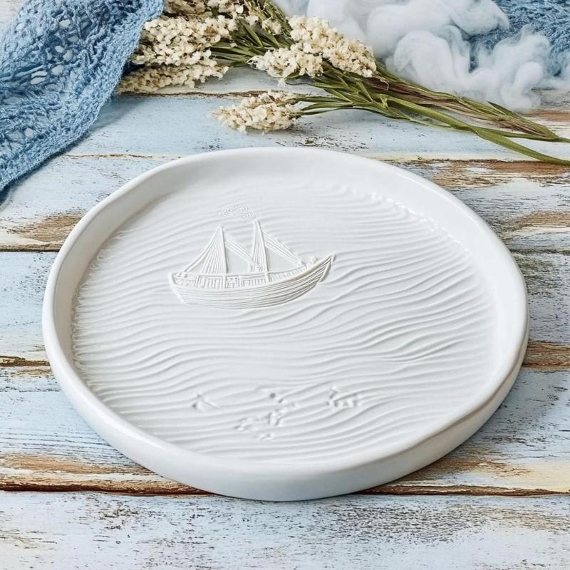 Sea and Ship Decorative Tray — Nautical Decor