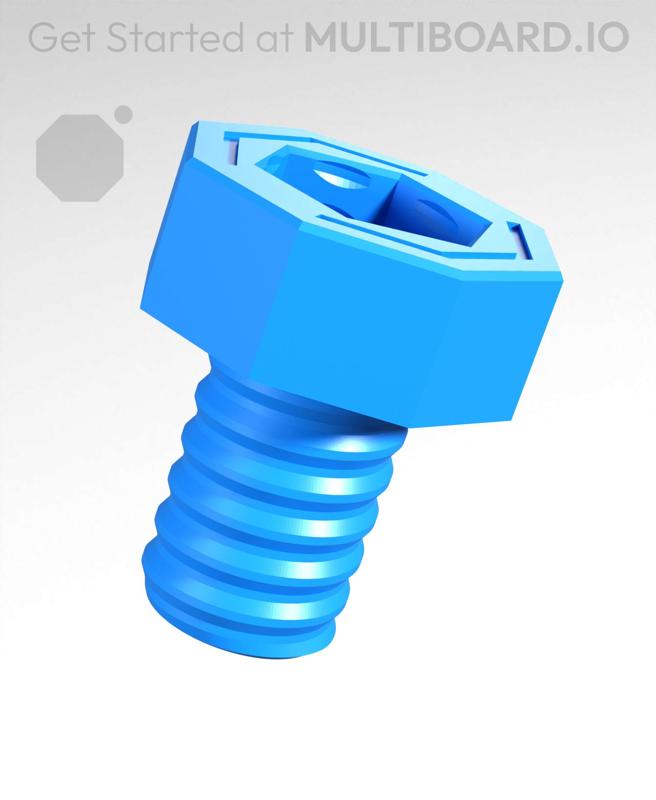 20 mm Mid Thread, Honeycomb Head, Small Thread Hole, Bolt