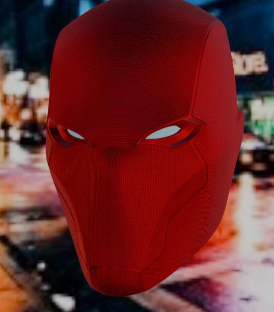 Budwins Red hood helm with magnet holes