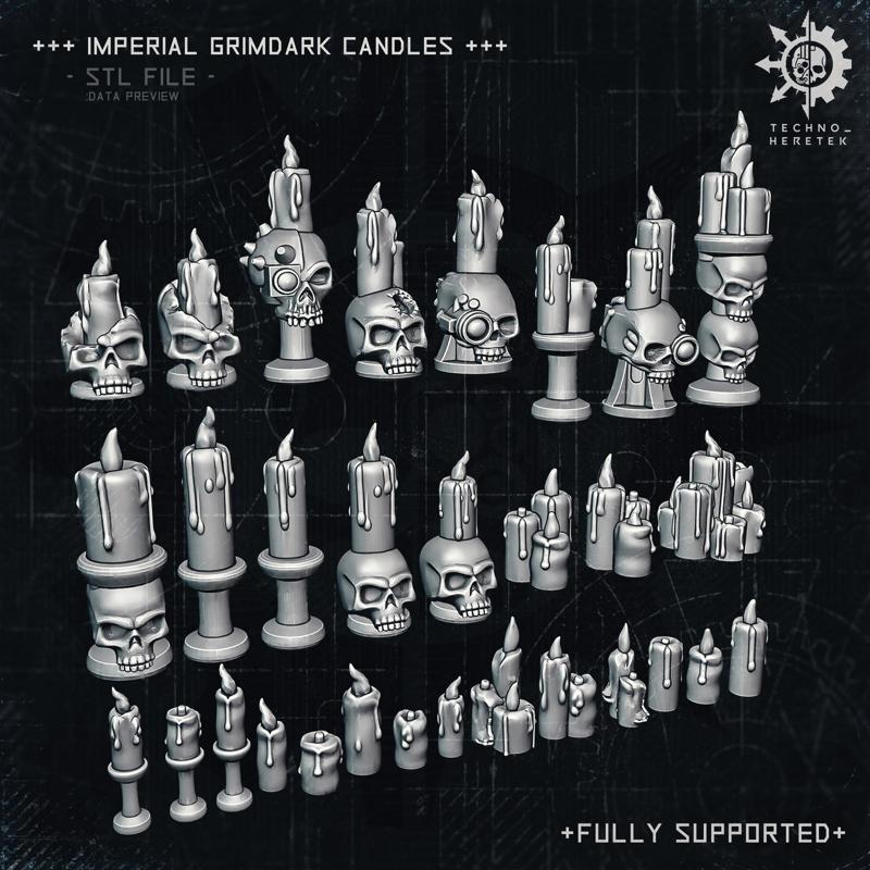 Imperial Grimdark Candle Set - for Warhammer 40k