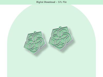 Infinite flower earrings pair